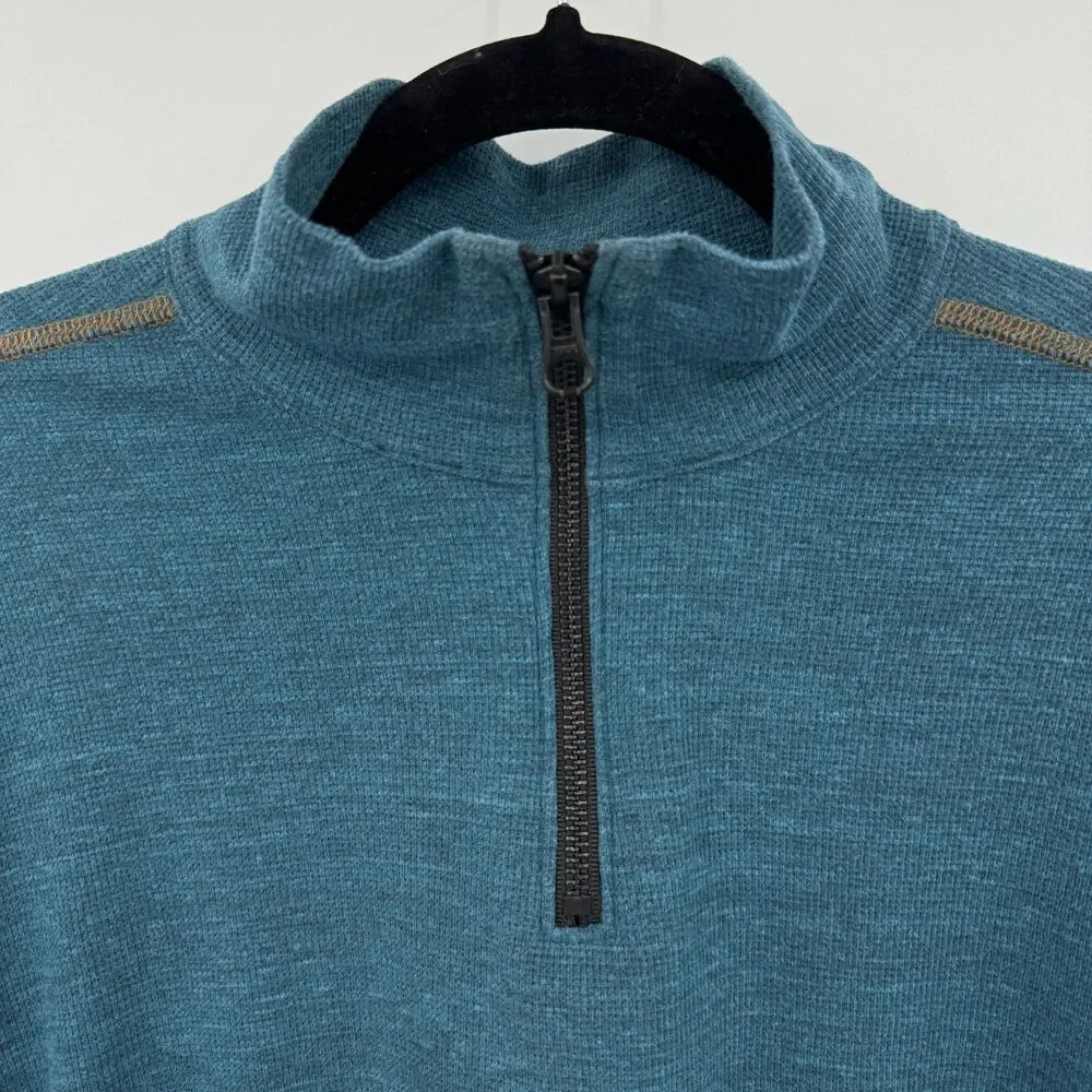 AGAVE Blue Julias Long Sleeve Quarter 1/4 Zip Pullover Sweater Size L